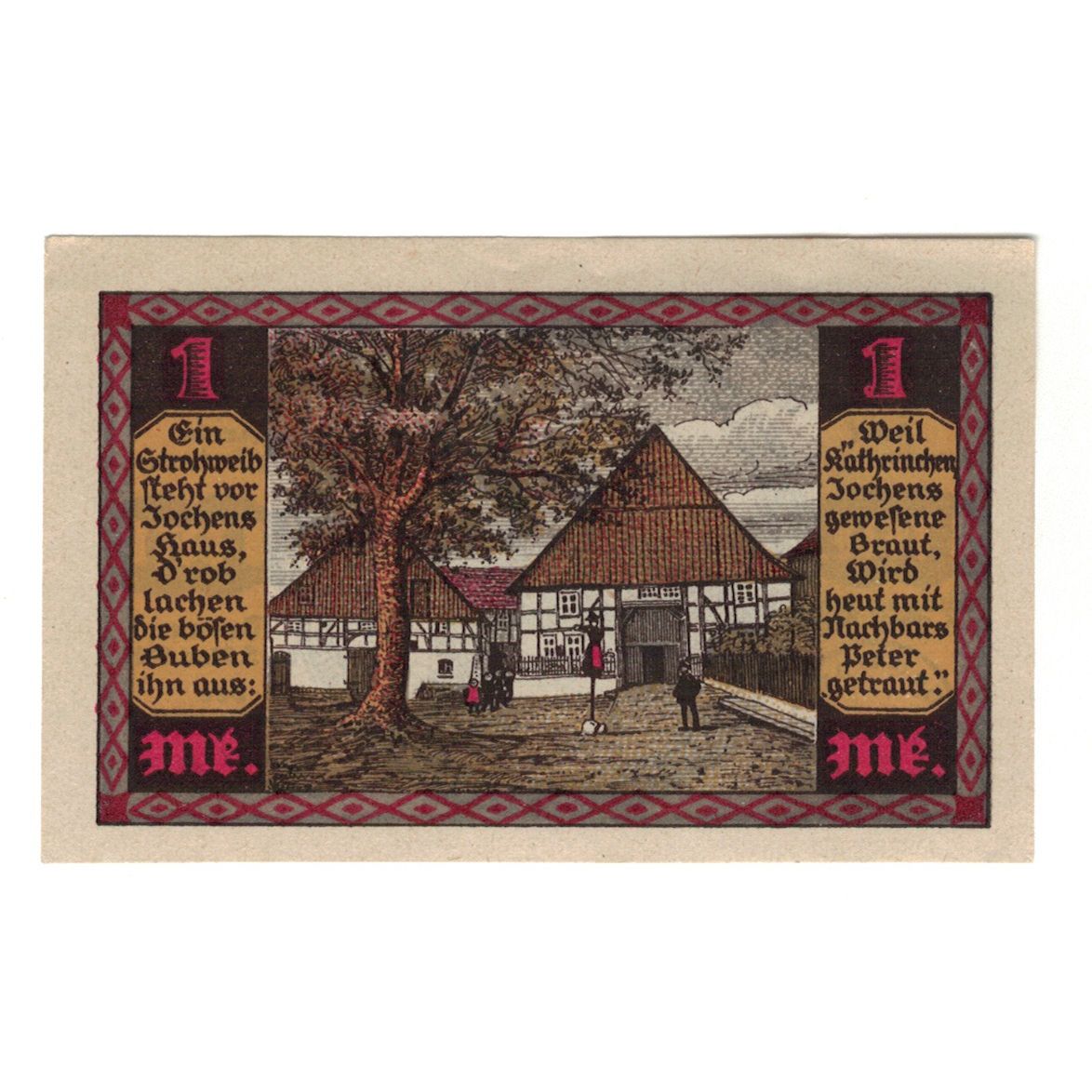 Geldschein, Deutschland, Drenke Gemeinde, 1 Mark, château, 1922, 1922-03-01