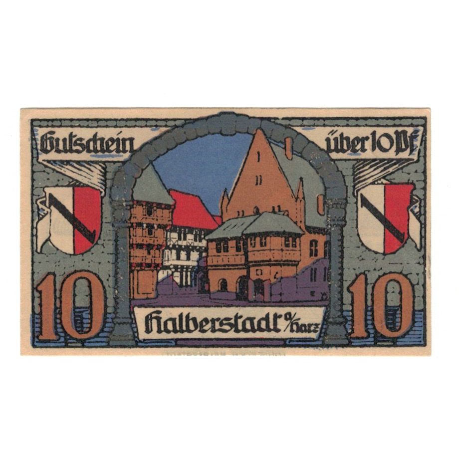 Geldschein, Deutschland, Halberstadt, 10 Pfennig, maison 2, 1921, 1921-11-02