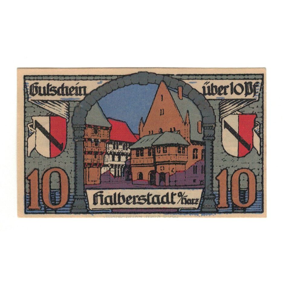 Geldschein, Deutschland, Halberstadt, 10 Pfennig, maison 3, 1921, 1921-11-02