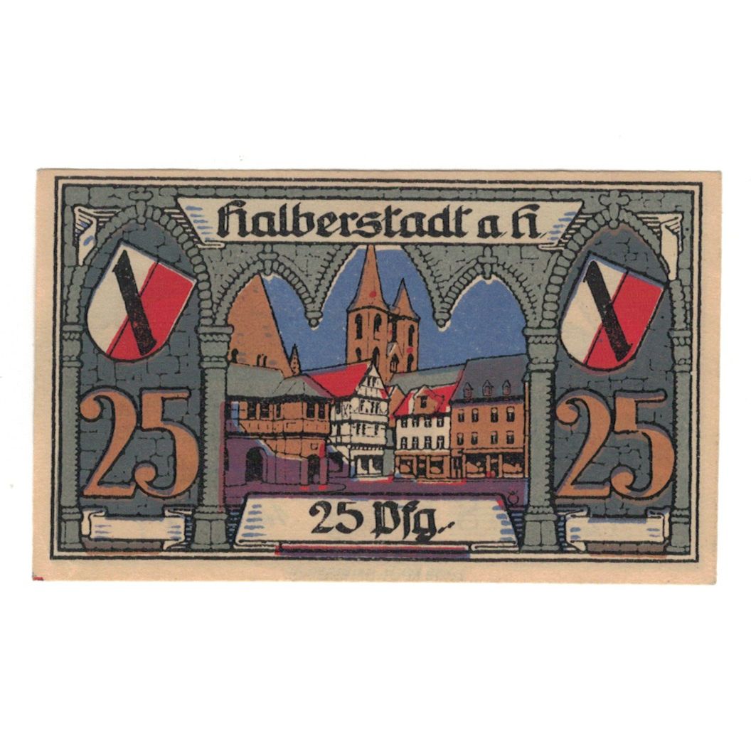 Geldschein, Deutschland, Halberstadt, 25 Pfennig, village 1, 1921, 1921-11-02