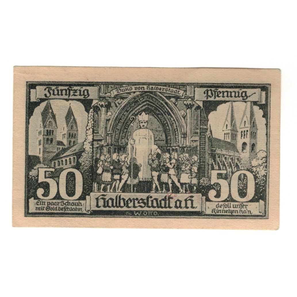 Geldschein, Deutschland, Halberstadt, 50 Pfennig, personnage, 1921, 1921-04-27