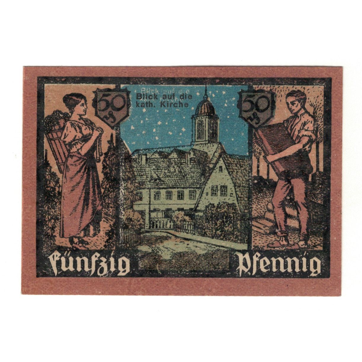 Banknot, Niemcy, Grünberg, 50 Pfennig, personnage 3, 1921, 1921-12-31