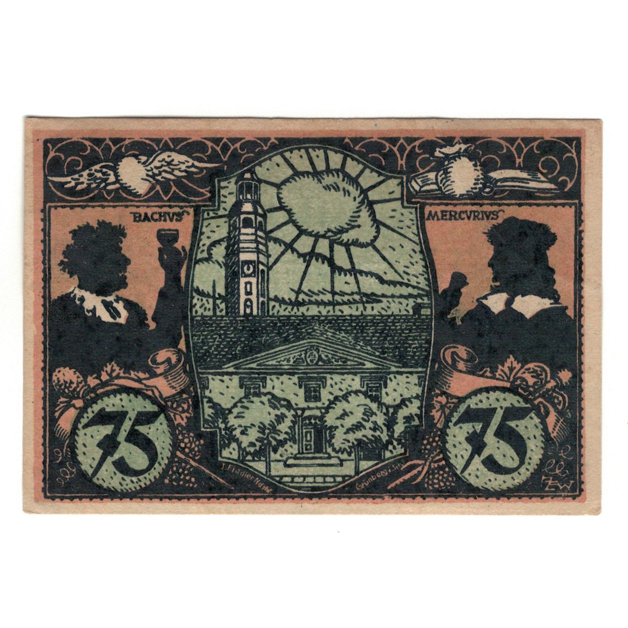 Banknote, Germany, Grünberg, 75 Pfennig, personnage, 1921, 1921-12-31