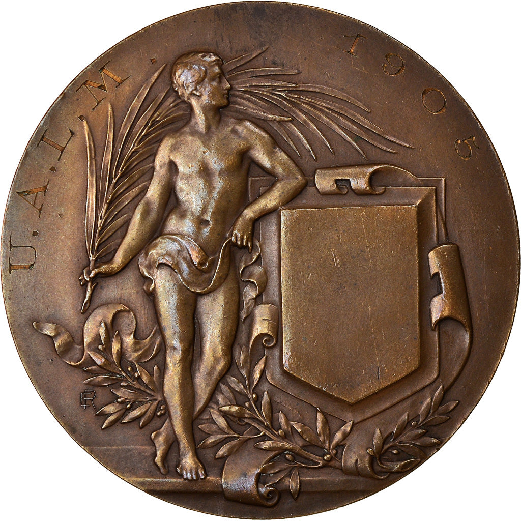 France, Médaille, Marianne Casquée, U.A.L.M, 1905, TTB+, Bronze