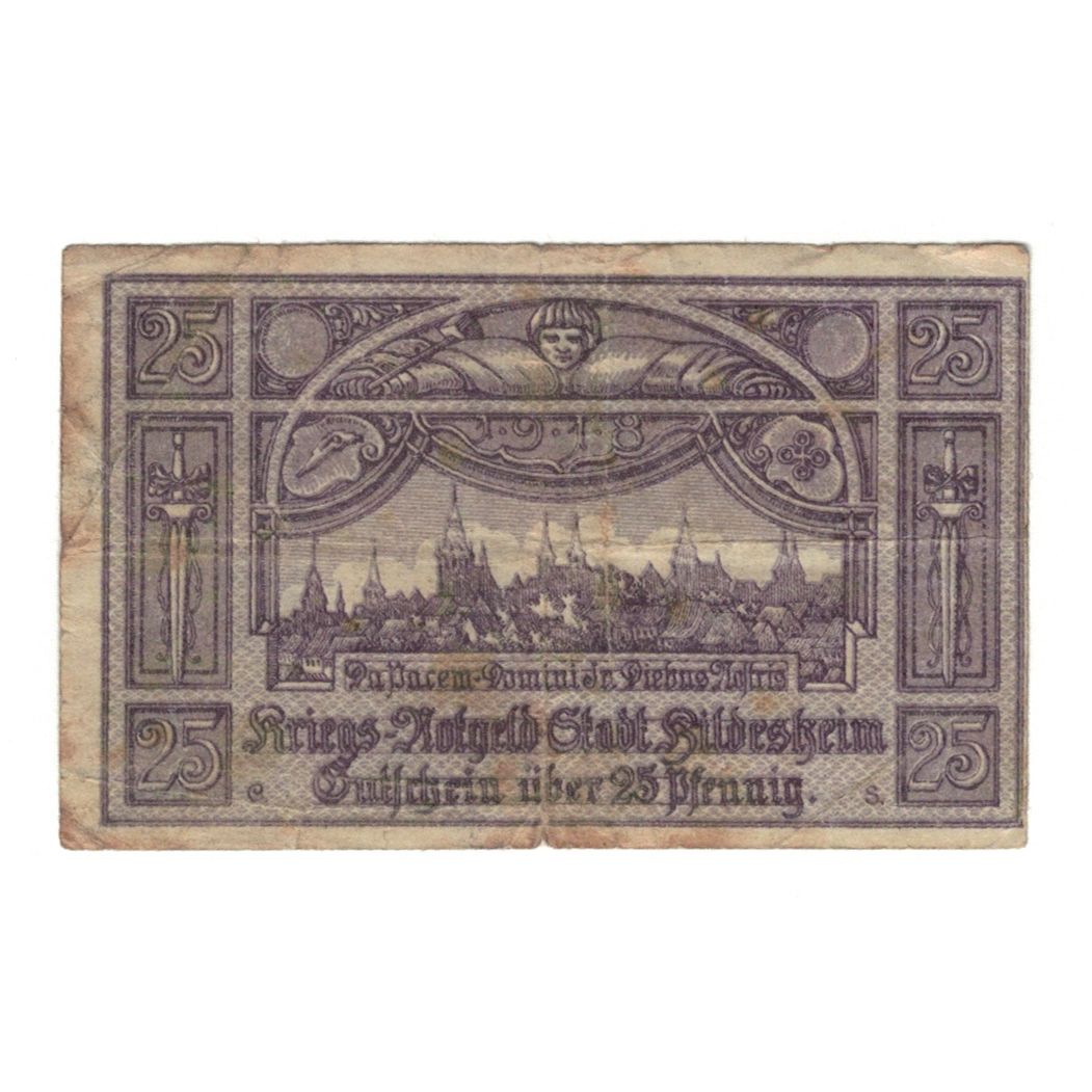 Banknot, Niemcy, Hildesheim Stadt, 25 Pfennig, paysage 1, 1919, 1919-02-01