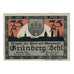 Geldschein, Deutschland, Grunberg Stadt, 75 Pfennig, personnage, 1922