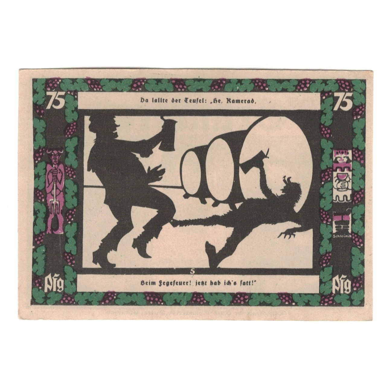 Banknote, Germany, Grunberg Stadt, 75 Pfennig, personnage, 1921, 1921-12-31