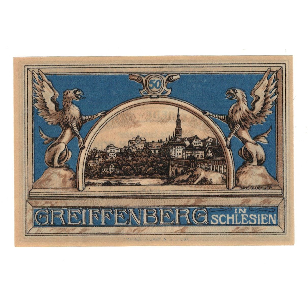 Geldschein, Deutschland, Greiffenberg, 50 Pfennig, paysage 1, 1920, 1920-04-19