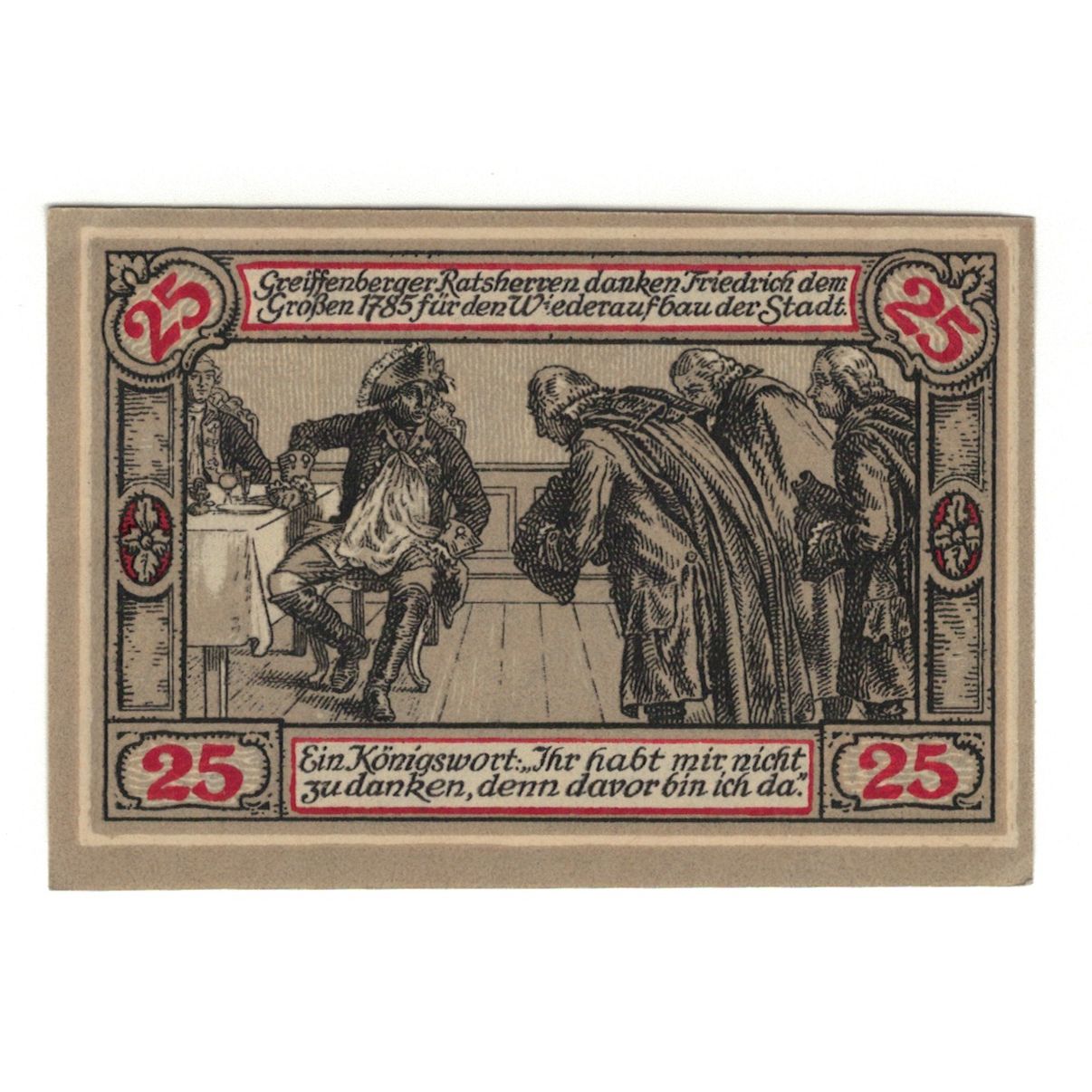 Banconote, Germania, Greiffenberg, 25 Pfennig, personnage 2, 1920, 1920-04-19