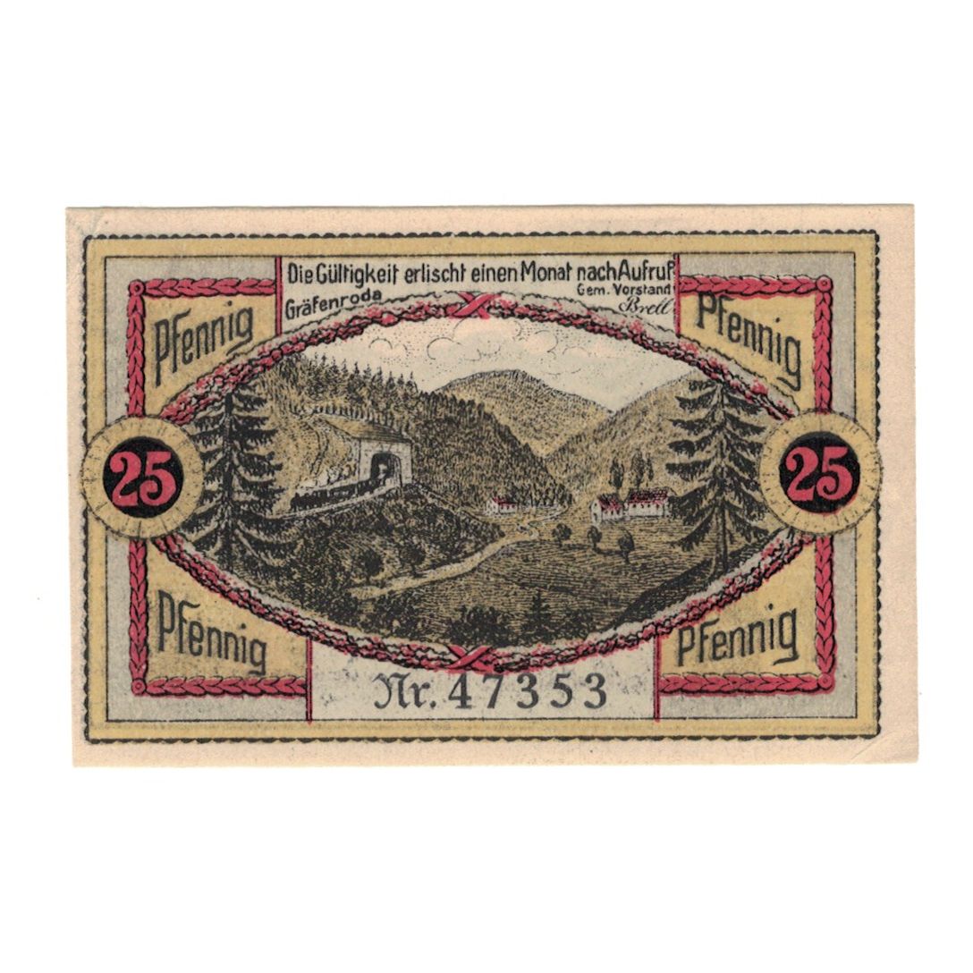 Geldschein, Deutschland, Grafenroda, 25 Pfennig, Foret, undated (1921), UNZ