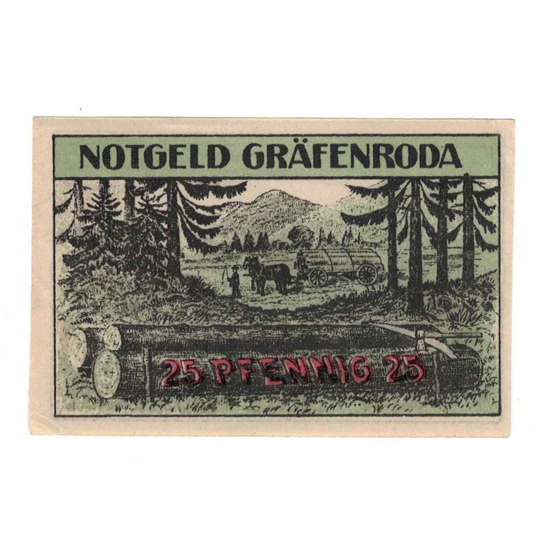 Geldschein, Deutschland, Grafenroda, 25 Pfennig, Foret, undated (1921), UNZ