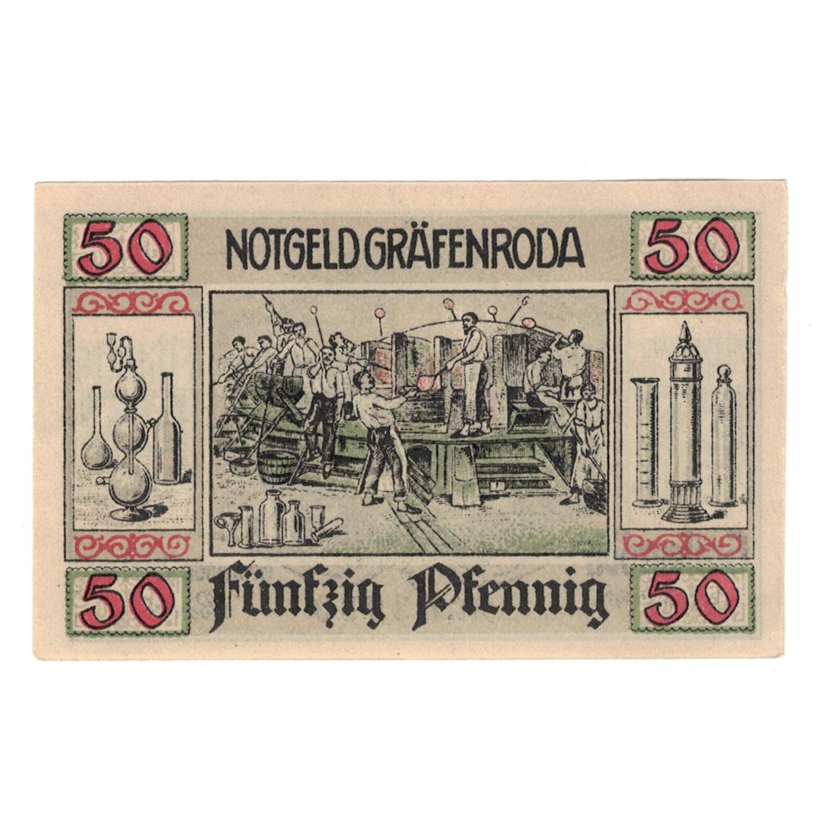 Billete, Alemania, Grafenroda, 50 Pfennig, Usine 2, 1921, 1921-08-01, SC
