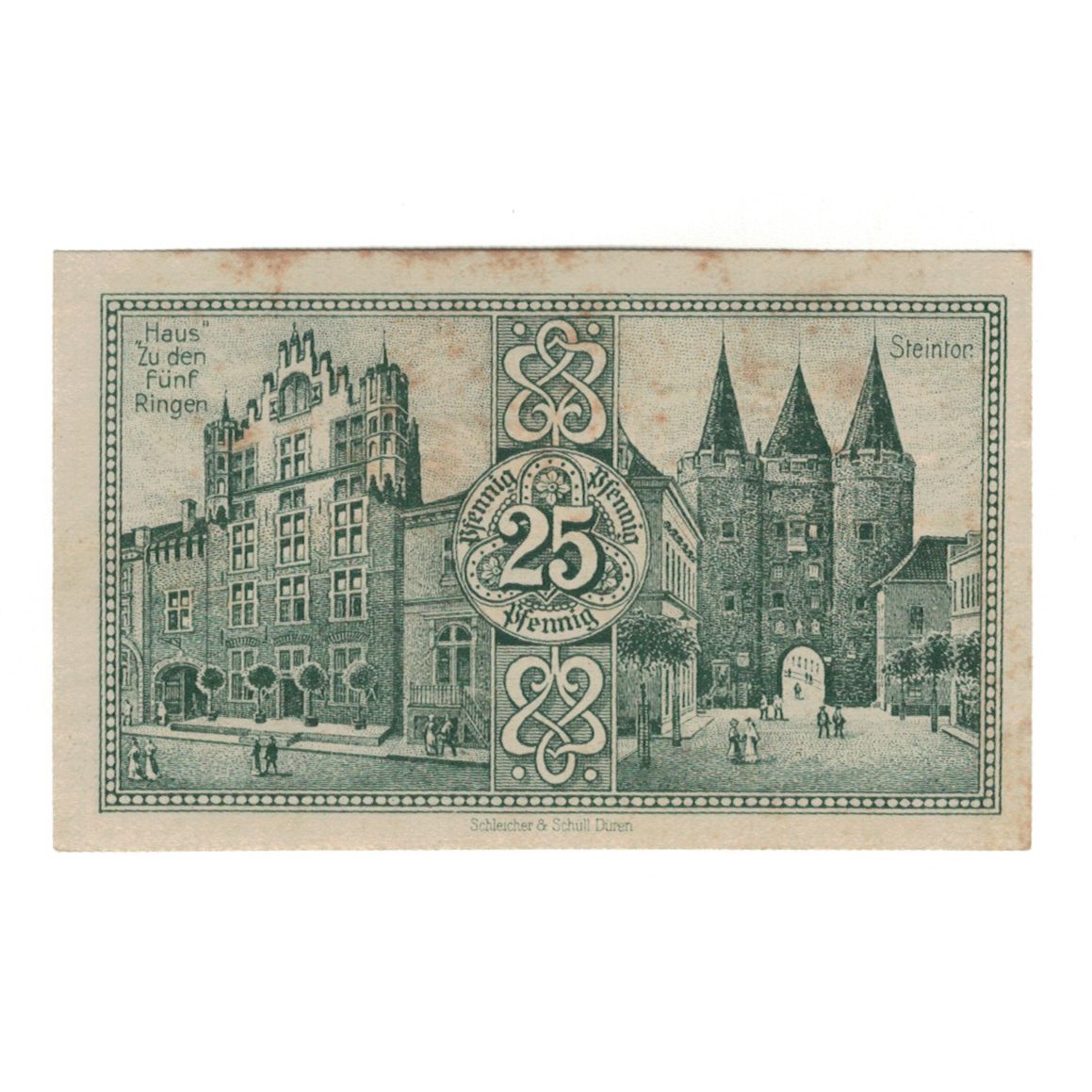 Banknot, Niemcy, Goch, 25 Pfennig, Monument, 1921, 1921-06-01, UNC(65-70)