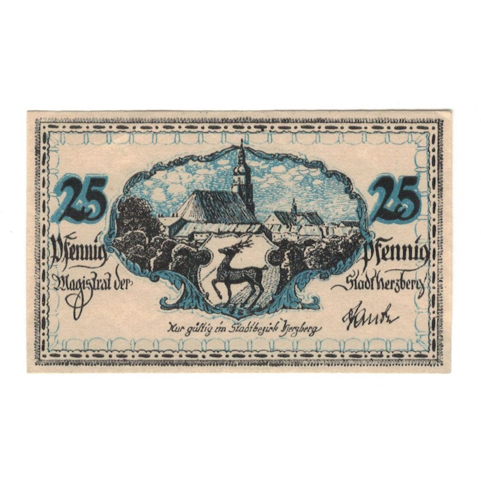 Banknot, Niemcy, Herzberg a.Elster Stadt, 25 Pfennig, N.D, UNC(60-62)