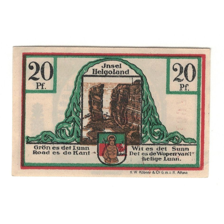 Banconote, Germania, Helgoland Spar & Leihkasse der Landgemeinde, 20 Pfennig