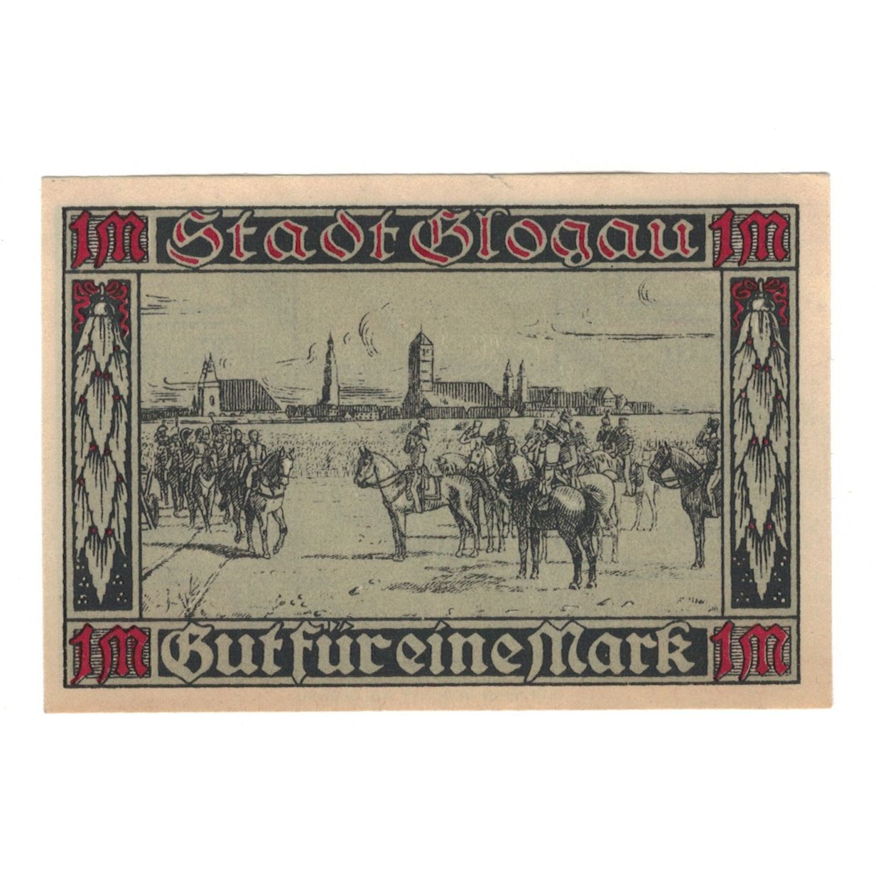 Geldschein, Deutschland, Glogau Stadt, 1 Mark, cavalier 1, 1920, 1920-12-01