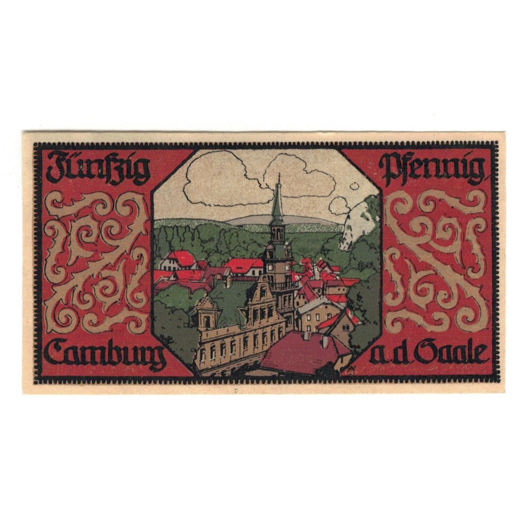 Banknot, Niemcy, Camburg a.d. Saale Stadt, 50 Pfennig, village, 1921