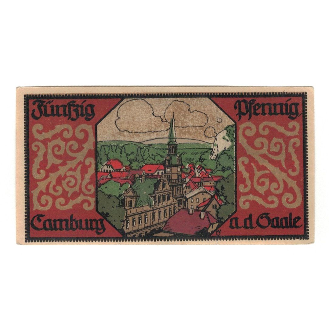Geldschein, Deutschland, Camburg a.d. Saale Stadt, 50 Pfennig, Village 3, 1921