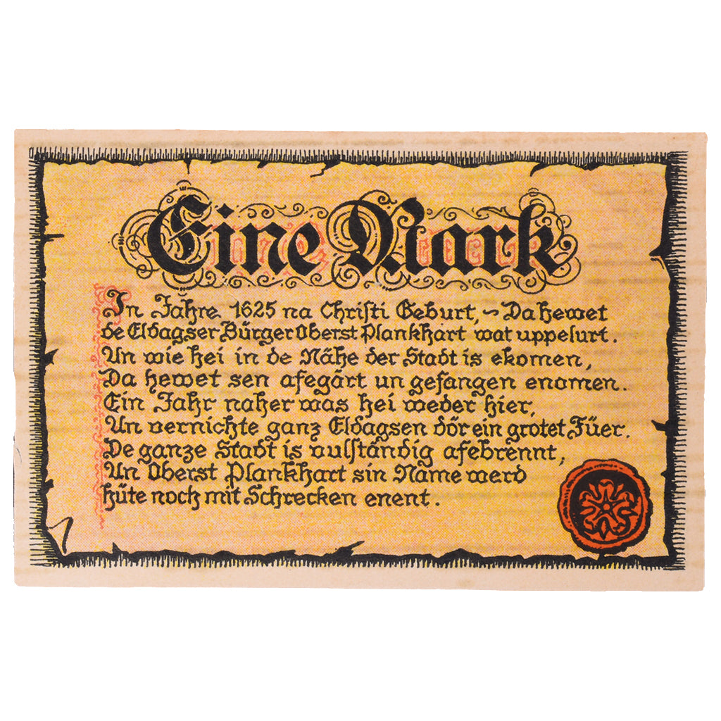 Banknot, Niemcy, Eldagsen Stadt, 1 Mark, Texte, 1922, 1922-02-01, UNC(60-62)