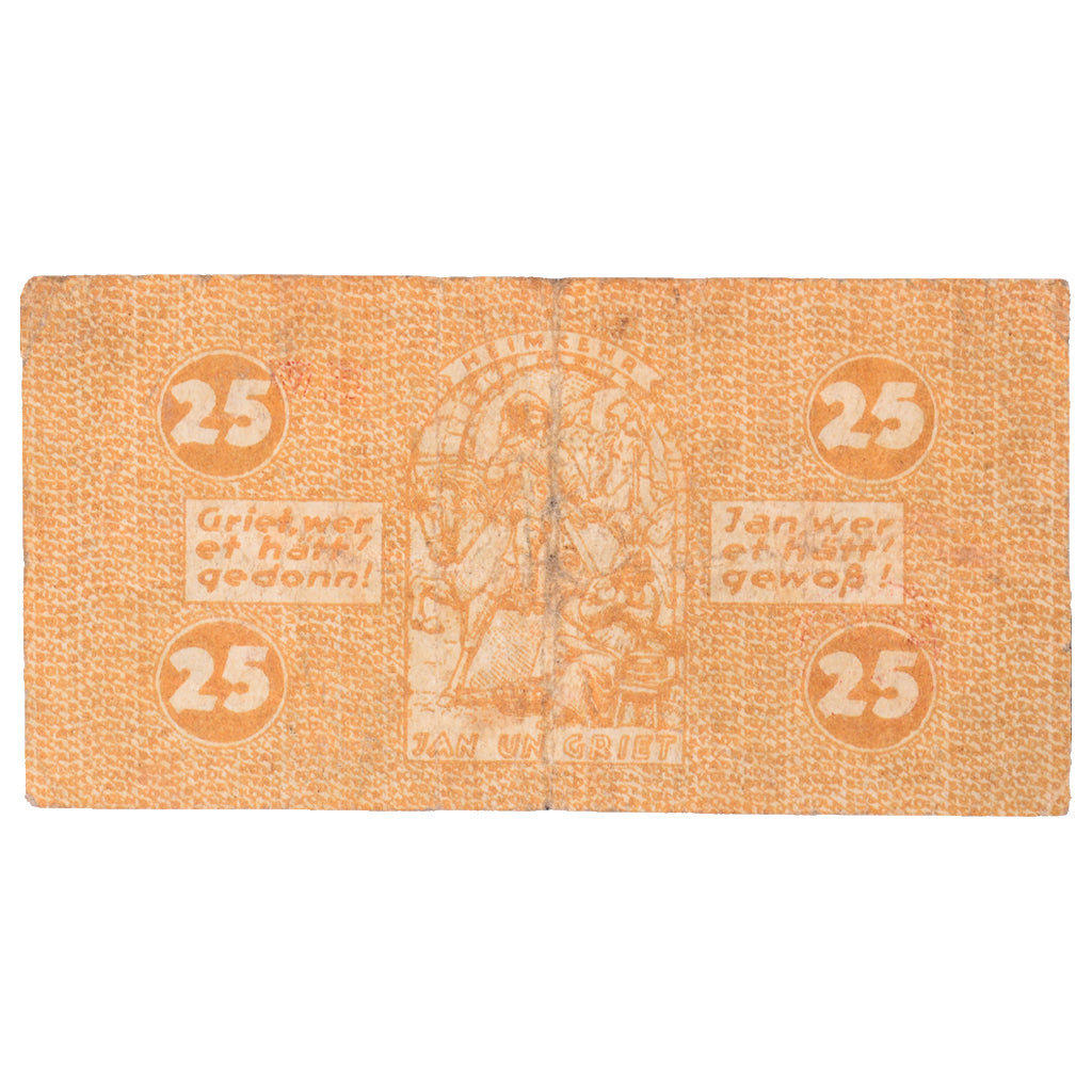 Geldschein, Deutschland, Köln Stadt, 25 Pfennig, personnage 3, 1920