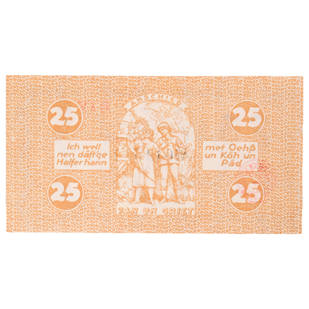 Geldschein, Deutschland, Köln Stadt, 25 Pfennig, personnage 6, 1920