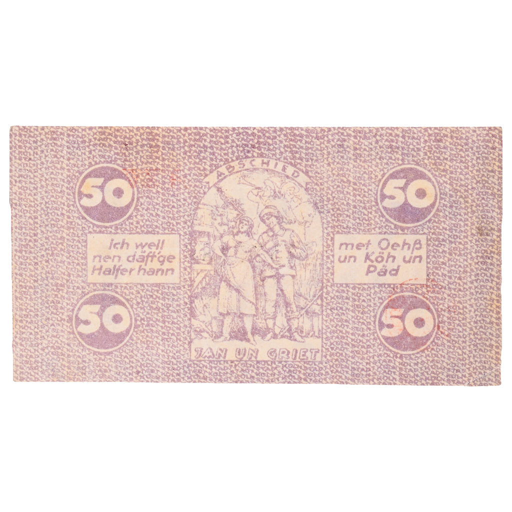 Banknot, Niemcy, Köln Stadt, 50 Pfennig, personnage 10, 1920, 1921-07-13