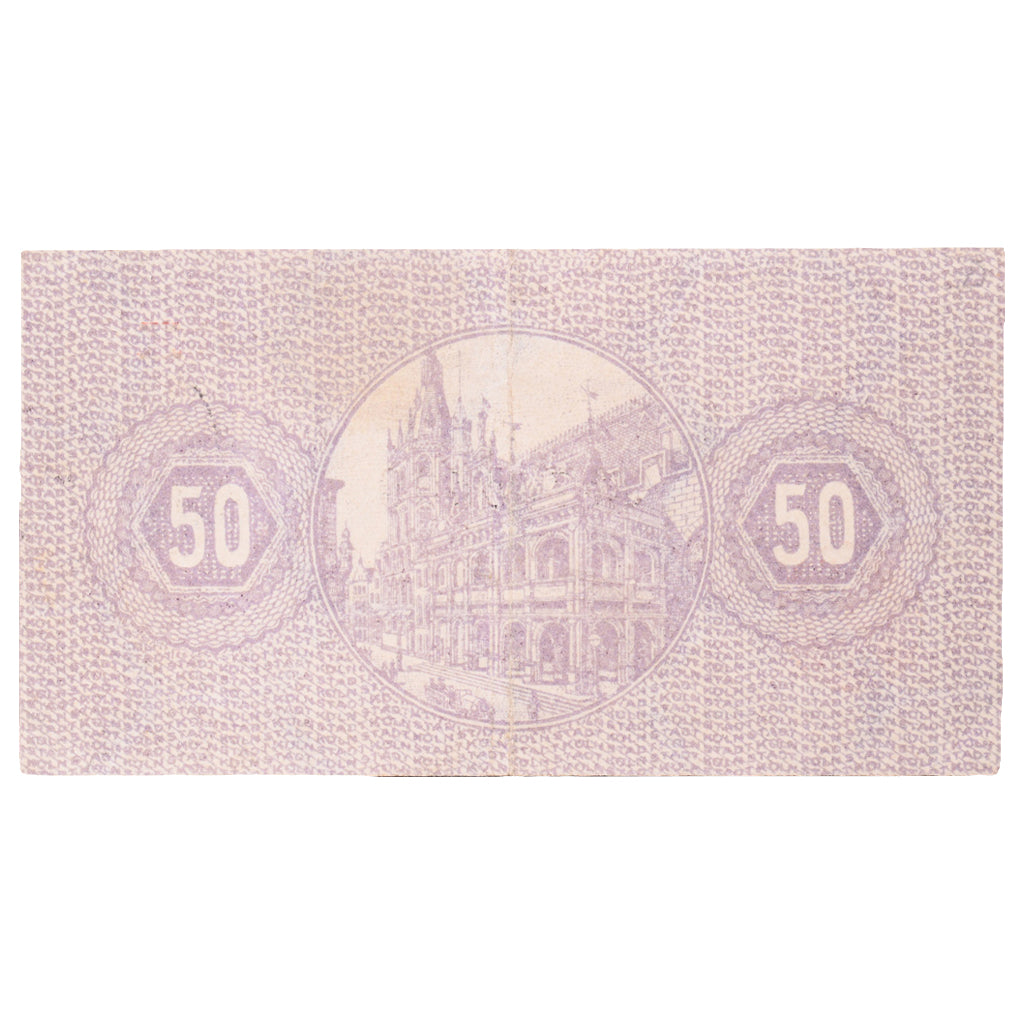 Banknot, Niemcy, Köln Stadt, 50 Pfennig, Eglise, 1920, 1920-10-01, AU(55-58)