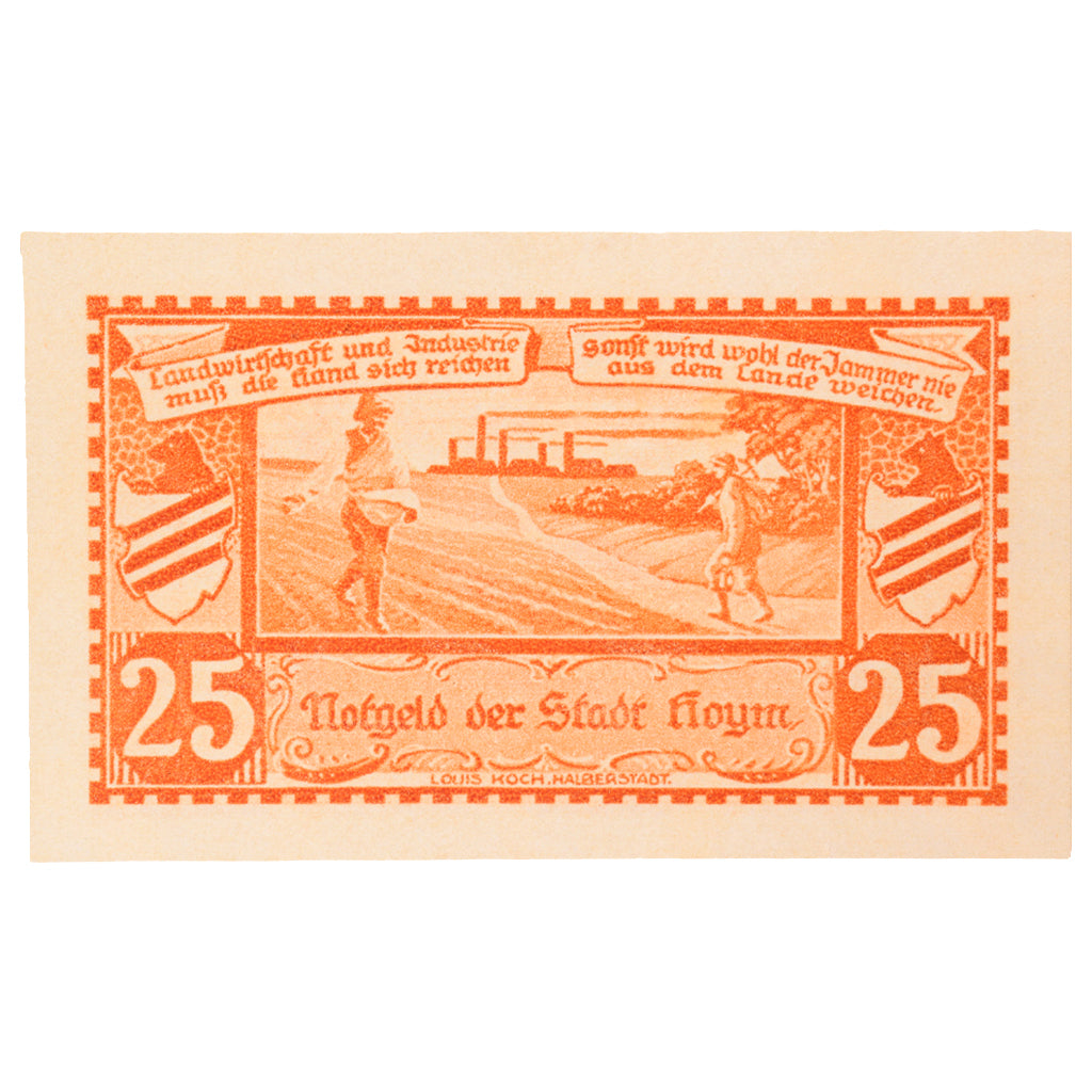 Geldschein, Deutschland, Hoym, 25 Pfennig, paysage 1, 1921, 1921-05-17, UNZ