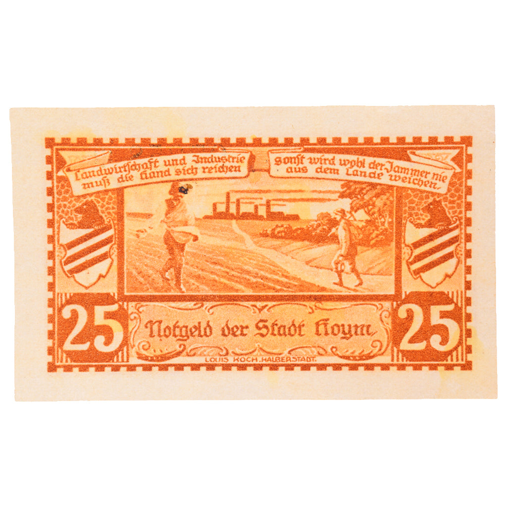 Banknot, Niemcy, Hoym, 25 Pfennig, paysage 5, 1921, 1921-05-17, UNC(65-70)