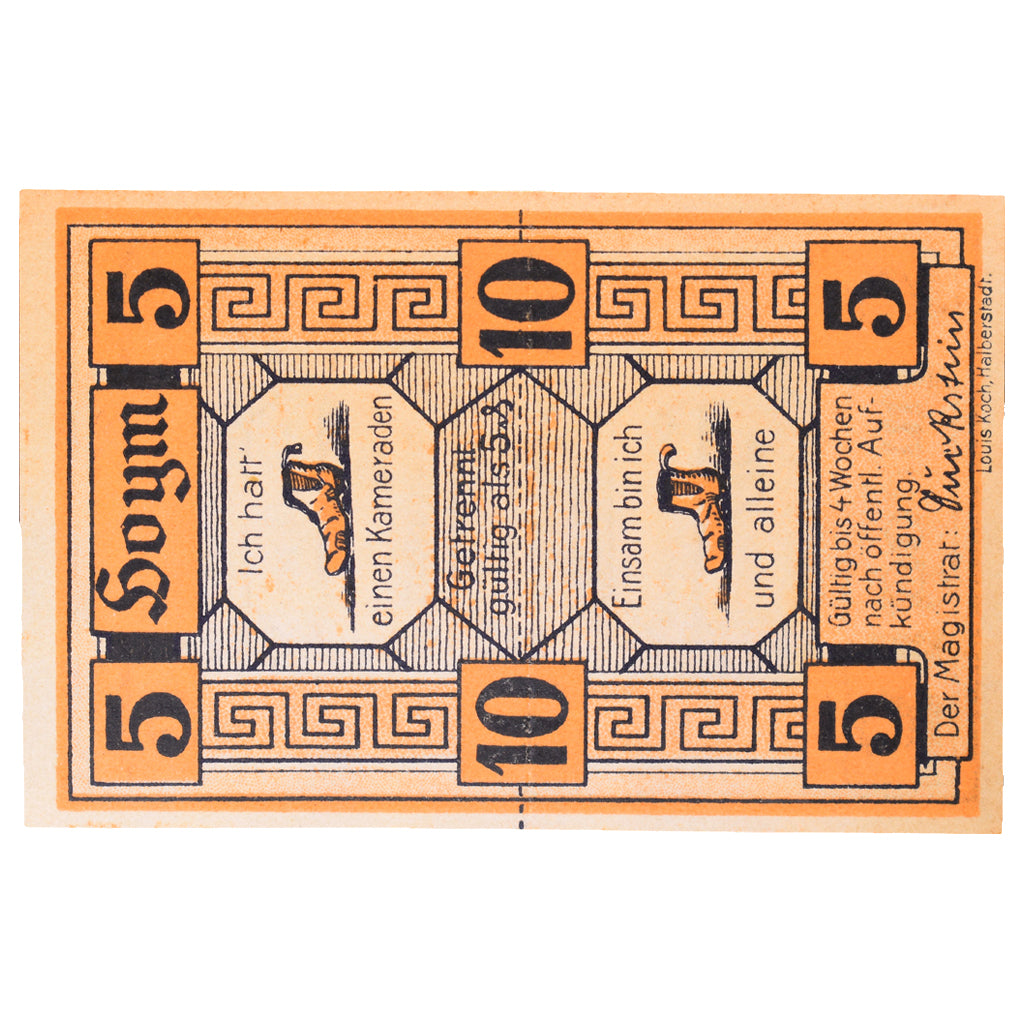 Banknote, Germany, Hoym Stadt, 10 Pfennig, Chaussures, undated (1921)