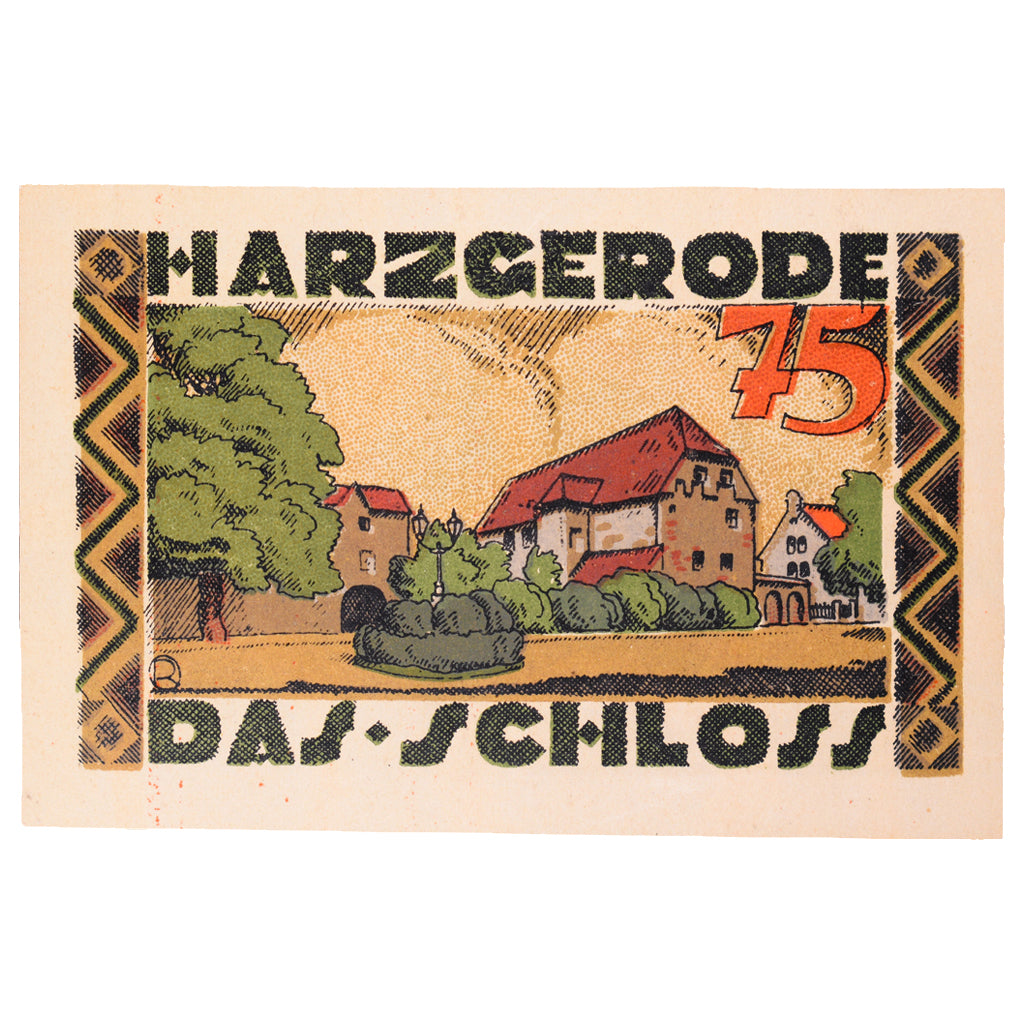 Banknot, Niemcy, Harzgerode Stadt, 75 Pfennig, paysage 1, 1921, 1921-07-07