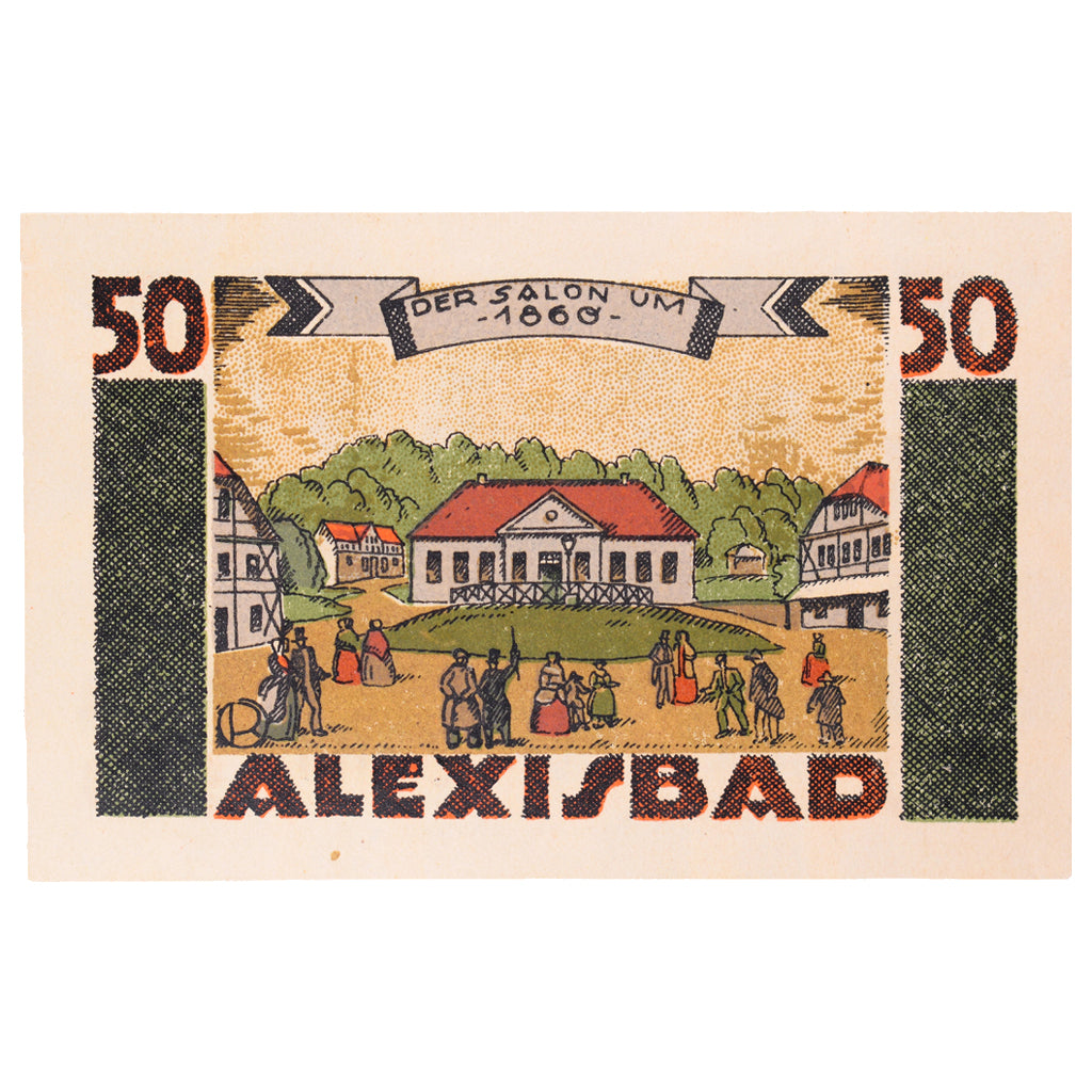 Geldschein, Deutschland, Harzgerode Stadt, 50 Pfennig, paysage, 1921