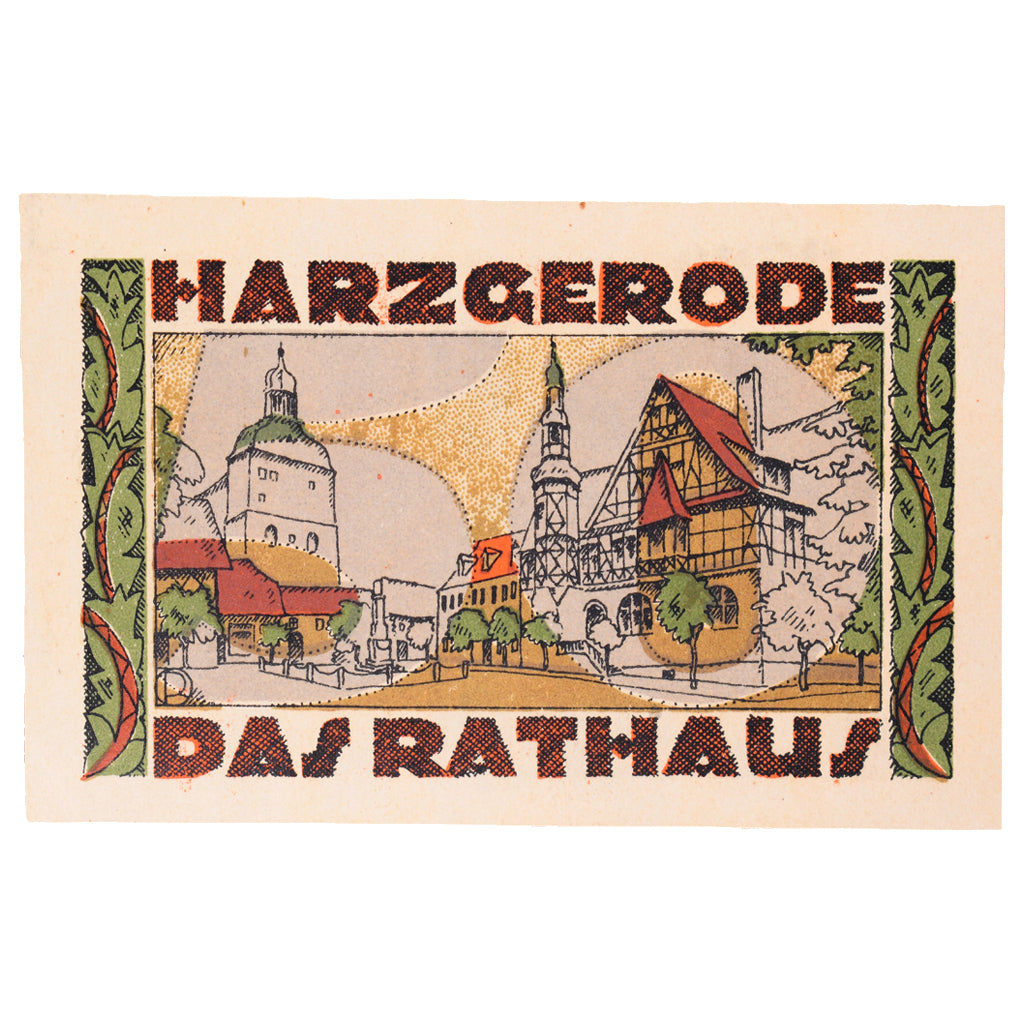 Geldschein, Deutschland, Harzgerode Stadt, 50 Pfennig, paysage, 1921