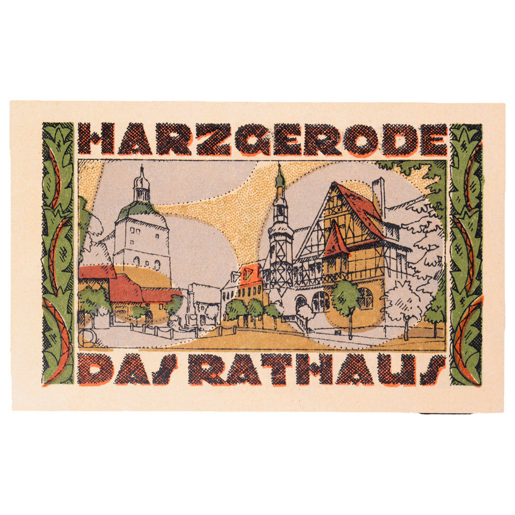 Banknot, Niemcy, Harzgerode Stadt, 50 Pfennig, village, 1921, 1921-07-07