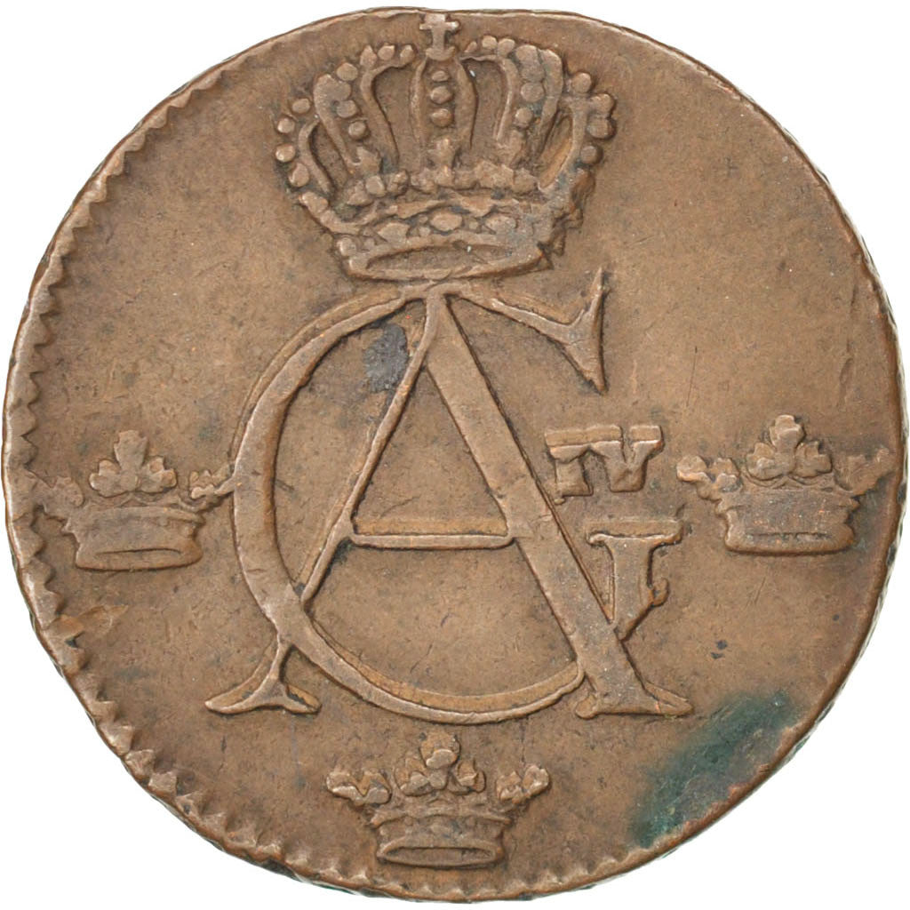Suède, Gustaf IV Adolf, 1/4 Skilling, 1806, Cuivre, TTB+, KM:564