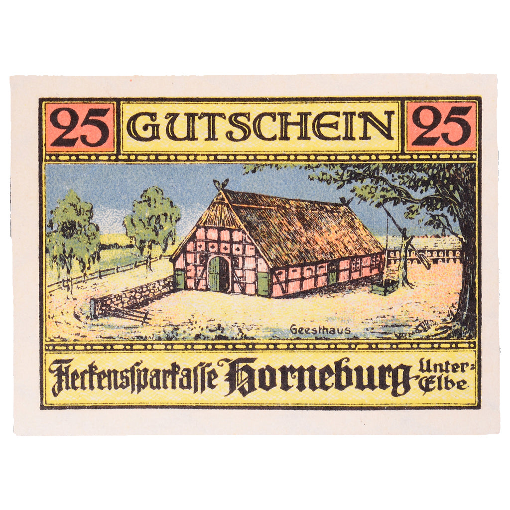 Banconote, Germania, Horneburg, 25 Pfennig, Maison, 1921, 1921-05-01, SPL