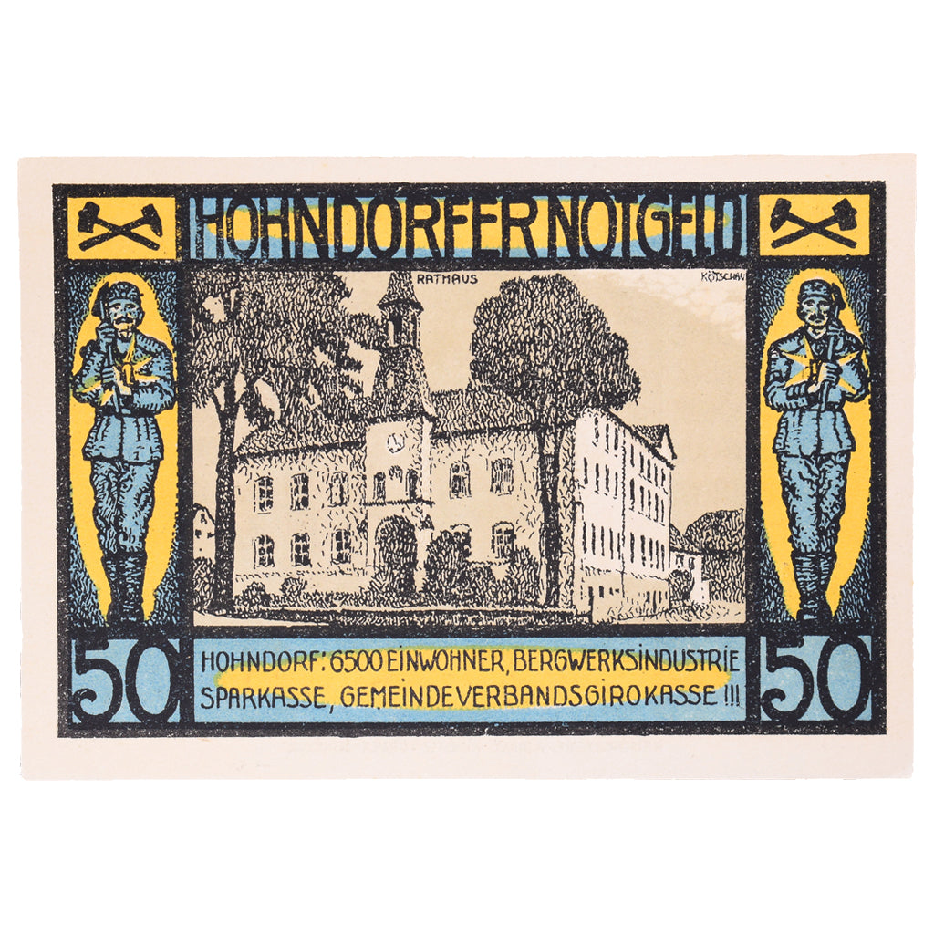 Geldschein, Deutschland, Hohndorf, 50 Pfennig, Eglise 1, 1921, 1921-09-30, UNZ