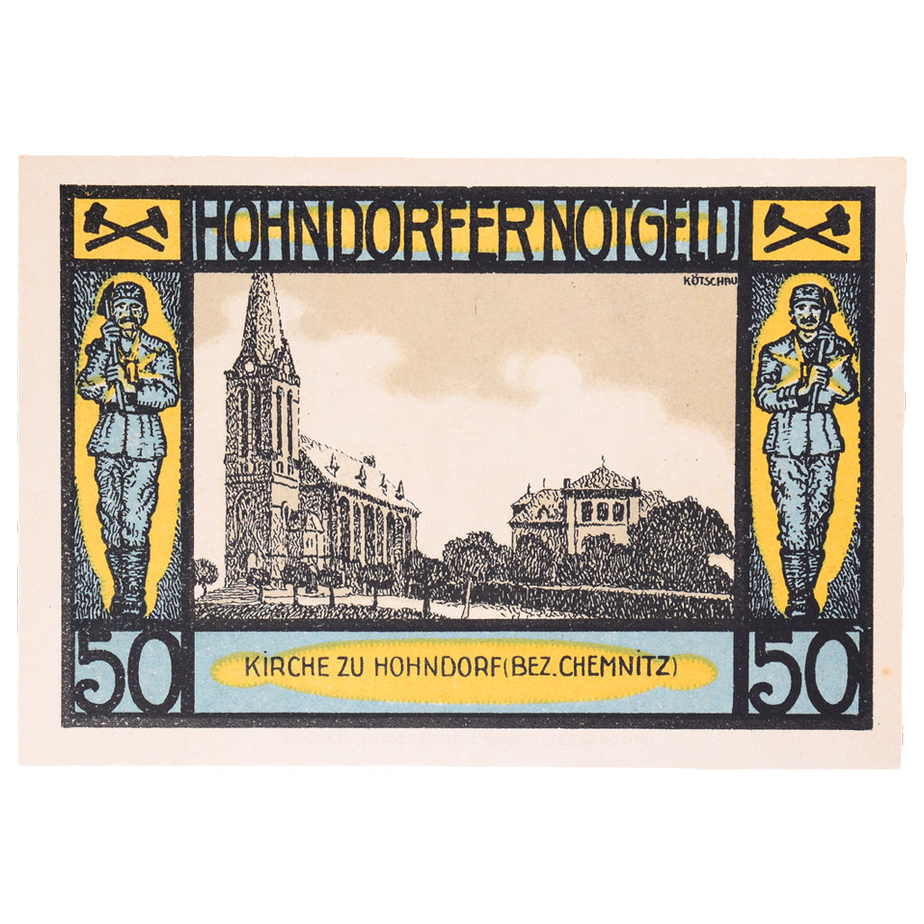 Geldschein, Deutschland, Hohndorf, 50 Pfennig, Batiment, 1921, 1921-09-30, UNZ