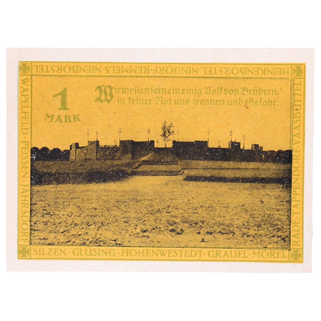 Geldschein, Deutschland, Hohenwestedt, 1 Mark, rempart 2, 1921, 1921-07-03, VZ
