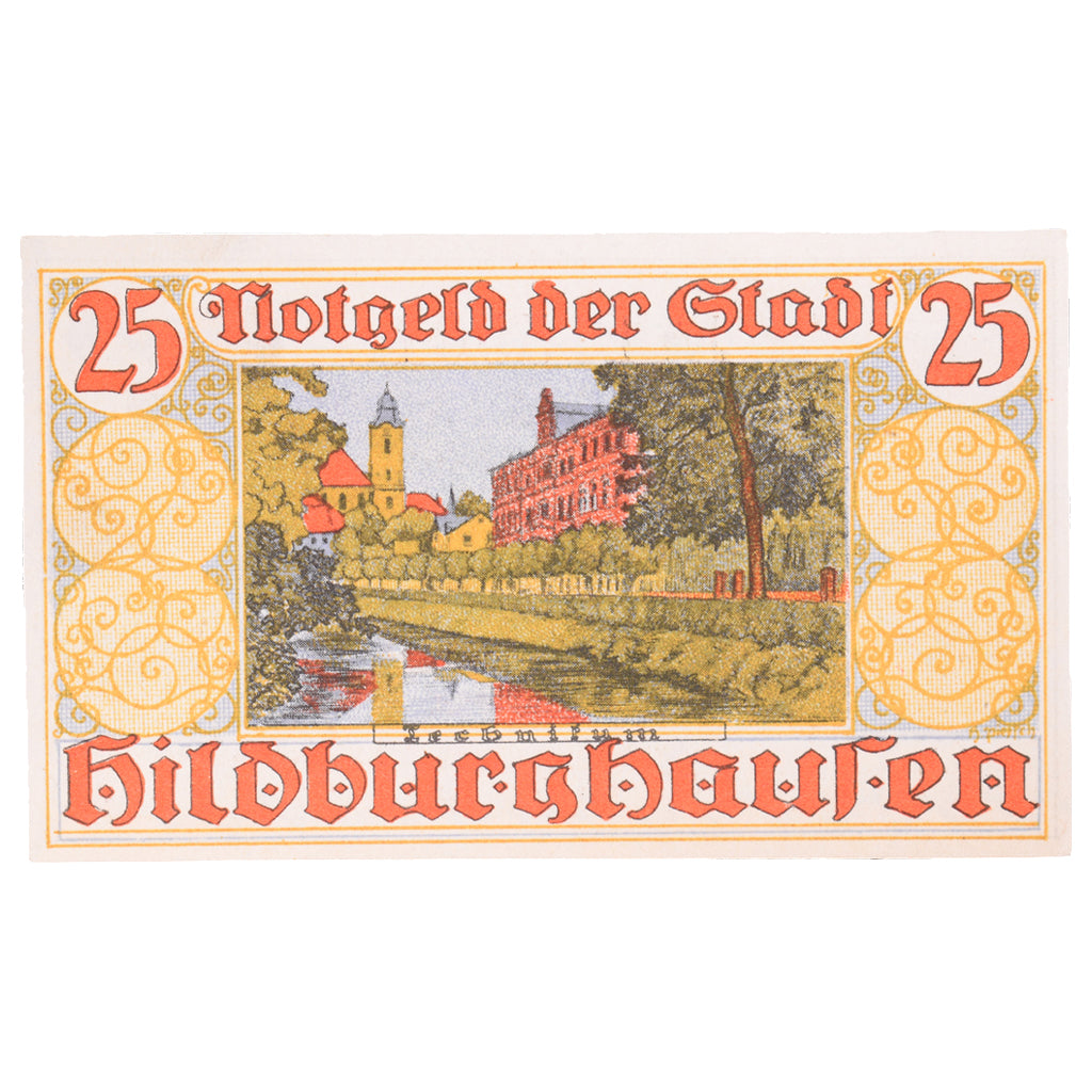 Geldschein, Deutschland, Hildburghausen, 25 Pfennig, Ecusson, O.D, UNZ