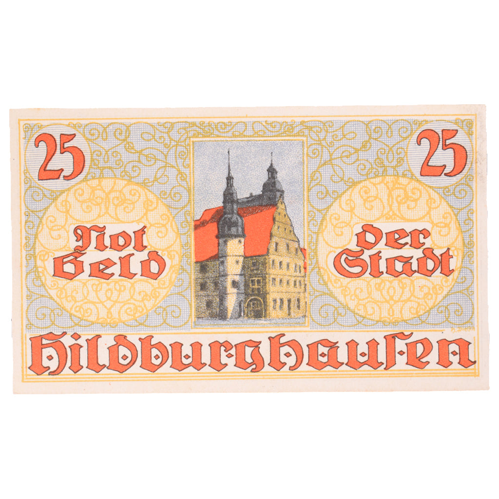 Geldschein, Deutschland, Hildburghausen, 25 Pfennig, Ecusson 1, O.D, UNZ