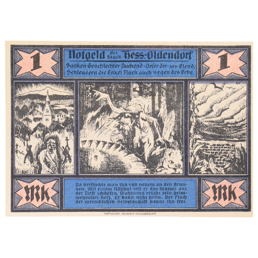 Banconote, Germania, Hess-Oldendorf, 1 Mark, château, 1920, 1920-12-31, SPL
