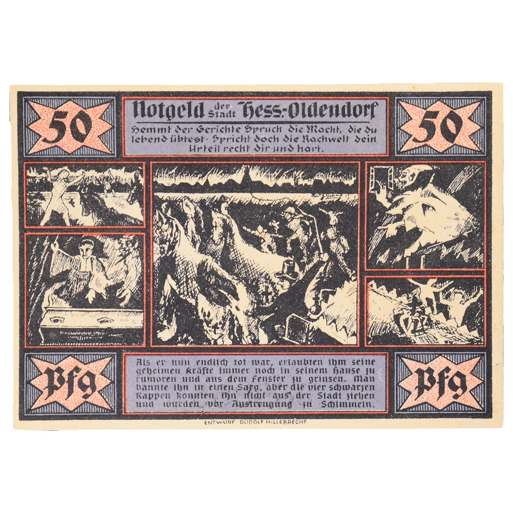 Banknot, Niemcy, Hess-Oldendorf, 50 Pfennig, personnage 1, 1920, 1920-12-31