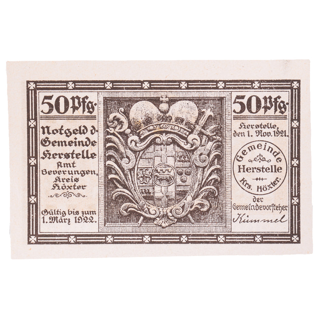 Geldschein, Deutschland, Herstelle, 50 Pfennig, personnage 1, 1921, 1921-11-01