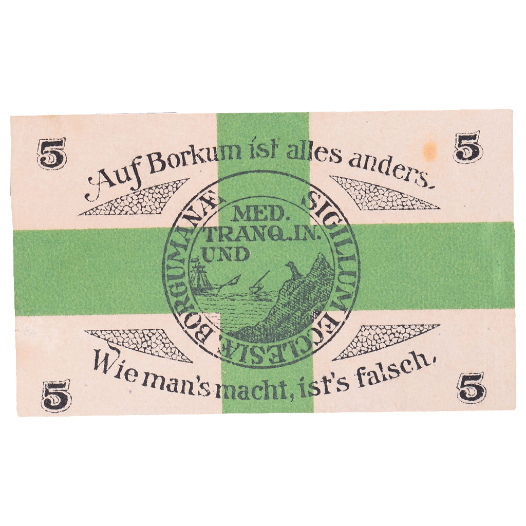 Geldschein, Deutschland, Borkum Gemeinde, 5 Pfennig, valeur faciale, 1920