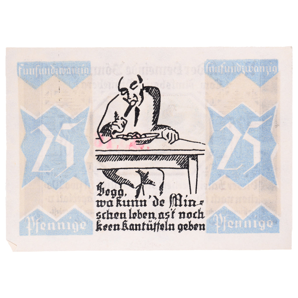 Banknote, Germany, Bönningstedt, 25 Pfennig, personnage, 1921, UNC(60-62)
