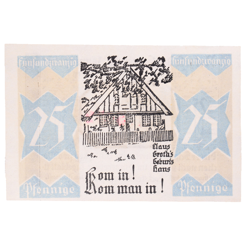 Geldschein, Deutschland, Bönningstedt, 25 Pfennig, Maison, 1921, VZ+