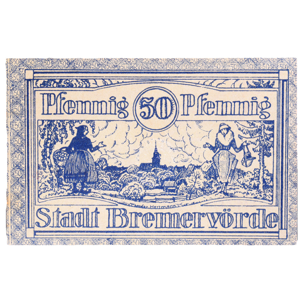 Geldschein, Deutschland, Bremervörde Stadt, 50 Pfennig, personnage 1, VZ