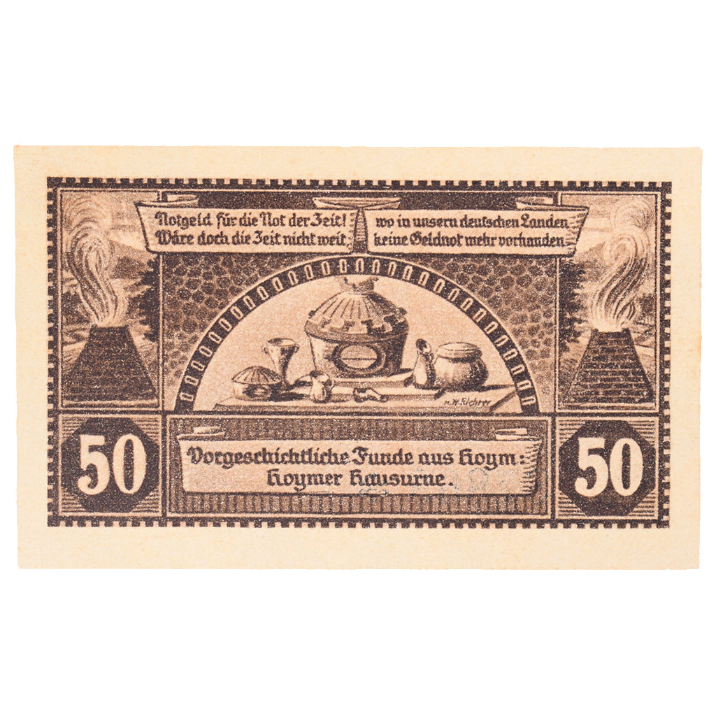 Geldschein, Deutschland, Hoym, 50 Pfennig, N.D, 1921, 1921-05-17, VZ+