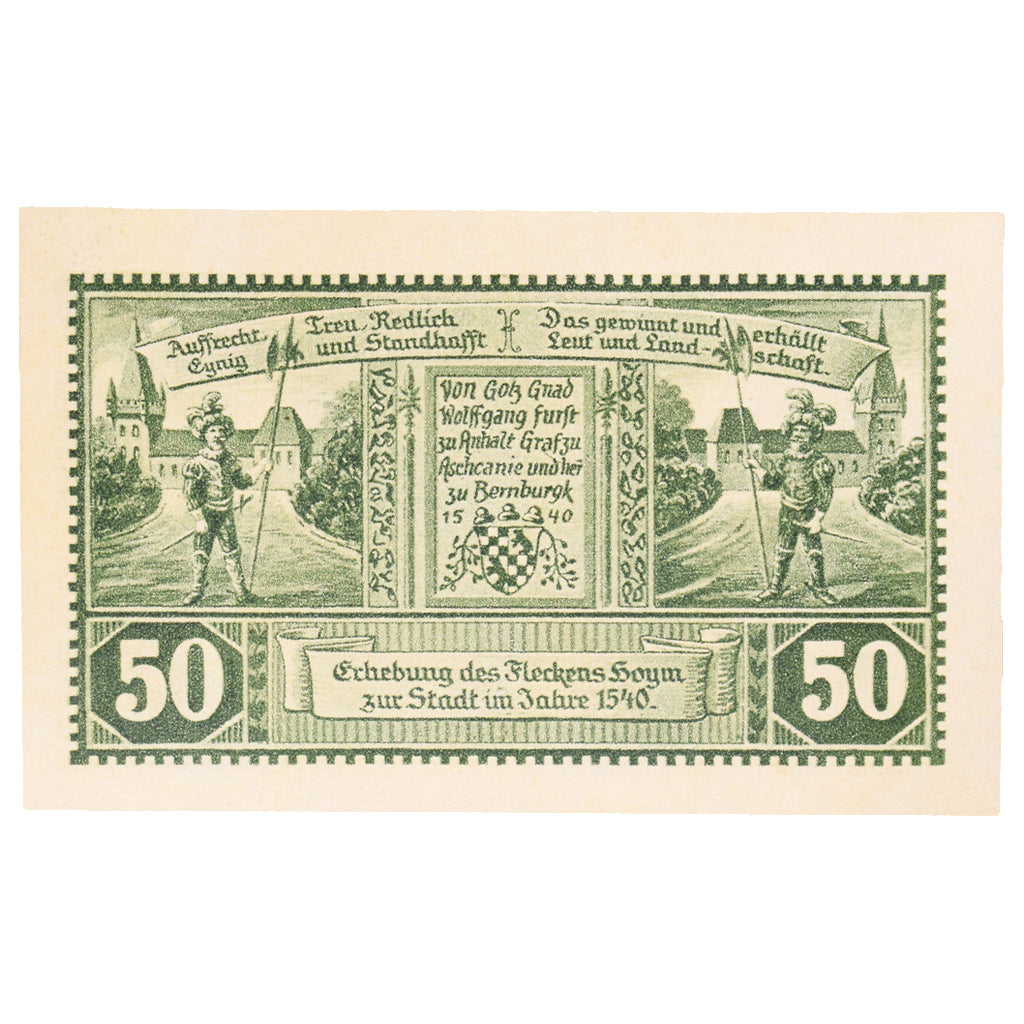 Banconote, Germania, Hoym, 50 Pfennig, paysage, 1921, 1921-05-17, SPL